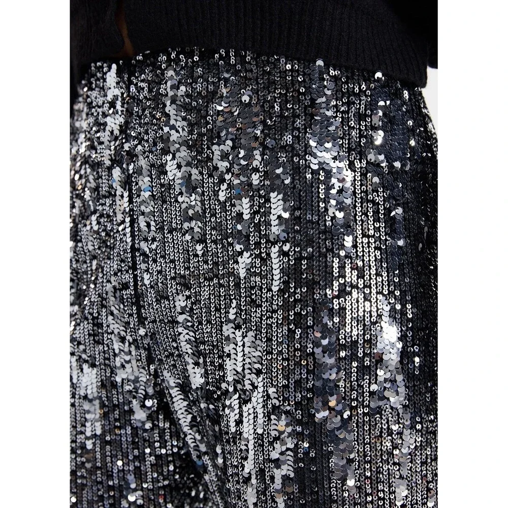 No Boundaries Sequin Flare Pants, Women's and Women's Size Large